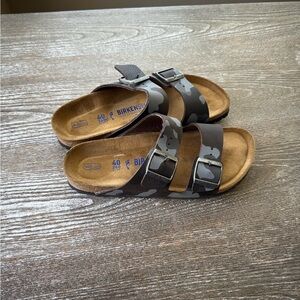 Birkenstock Gray Camouflage Sandals